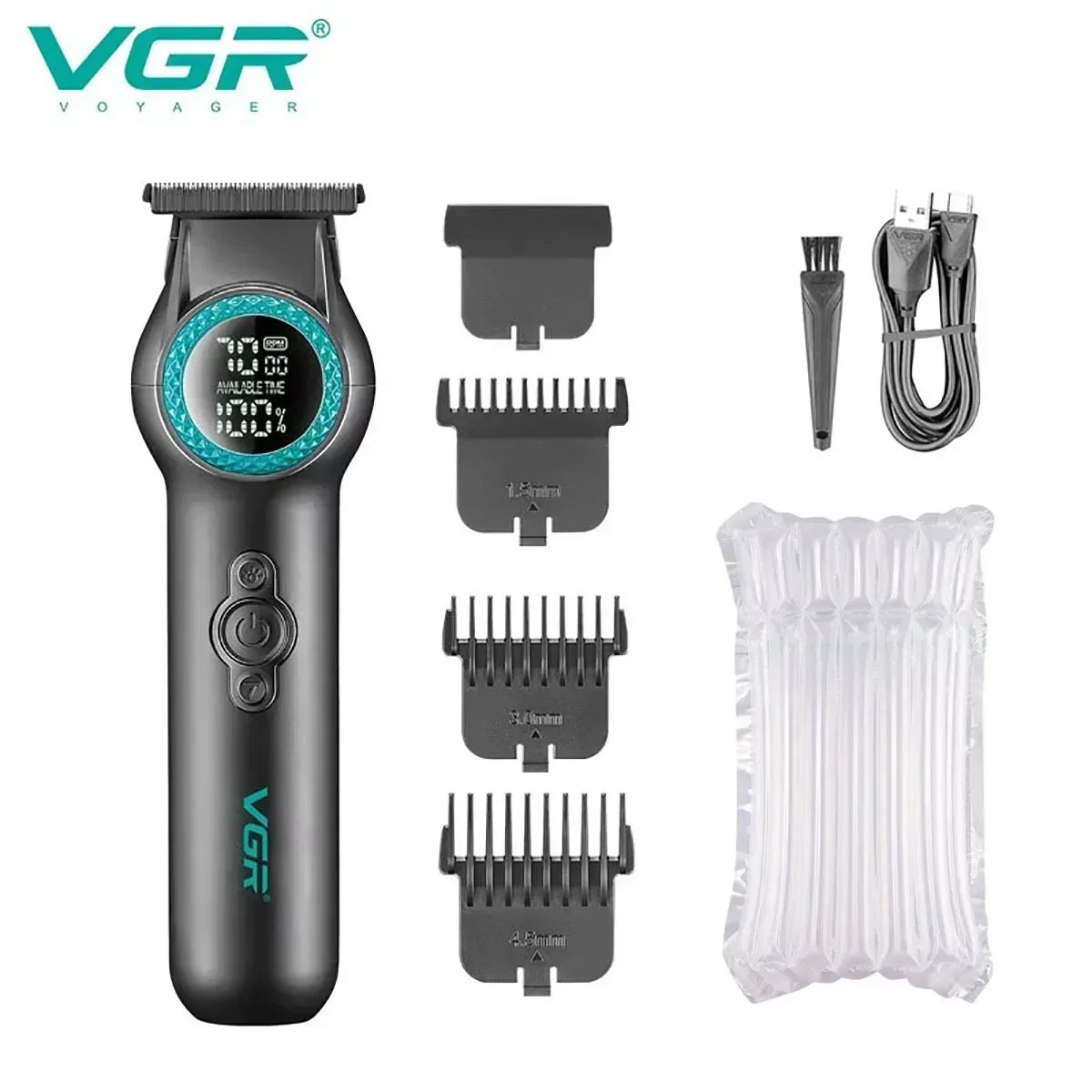 VGR Hair Trimmer Professional Trimmer 8000 RPM Hair Cutting Machine Electric Barber Clippers LED Cordless Clipper for Men V-990