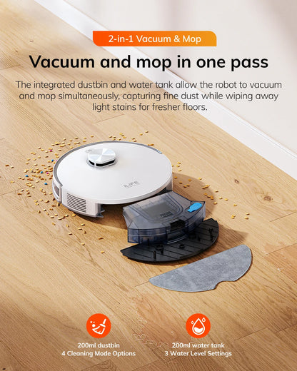 ILIFE V30 Robot Vacuum Cleaner, Laser Navigation, 10000Pa Suction, Up to 150min Runtime, APP Control, Customizable cleaning