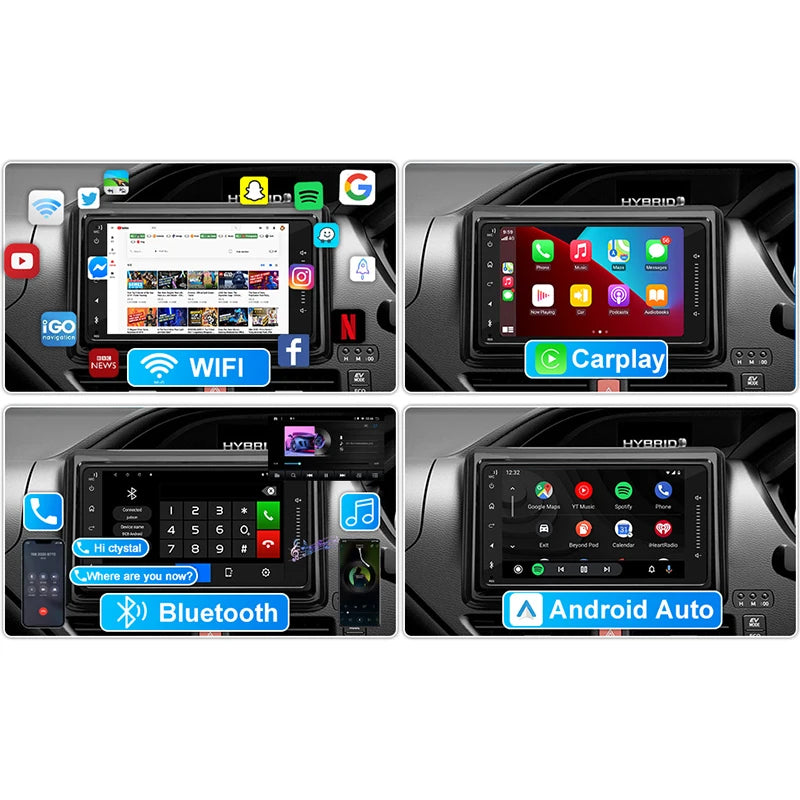 7" 4-64GB For Toyota Kluger 2007-2013 Car Stereo Radio Wireless Apple Carplay Android Auto Head Unit FM GPS BT