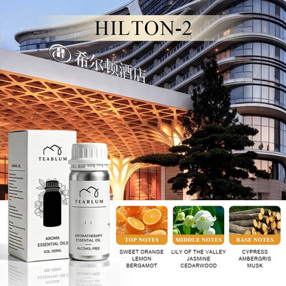 TEABLUM 100ML Aromatic Hotel Essential Oil Hotels Home Air Freshener Pure Plant Essential Oil Alcohol Free for Electric Diffuser