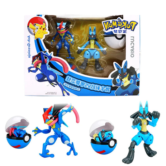 Hot Pokemon Figure Greninja Lucario Pokeball Gyarados Pikachu Dragonite Gengar Mew Venusaur Elf Poke Ball Toy Kids Birthday Gift