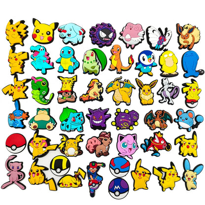 47/27/20Pcs Random Pokémon Series Shoe Charms For Slides Sandals,PVC Shoe Decorations Accessories For Christmas Birthday Gift