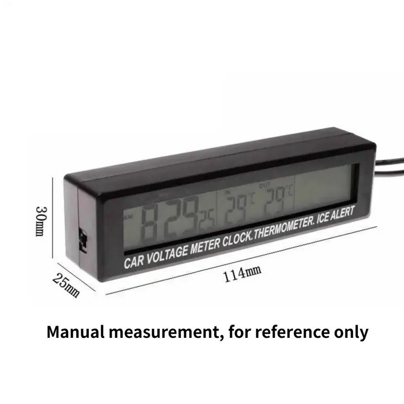 Monitor 12V/24V LED Backlight with Cigarette Socket Digital LCD Clock Car Voltmeter Thermometer Battery Voltage Temprerature