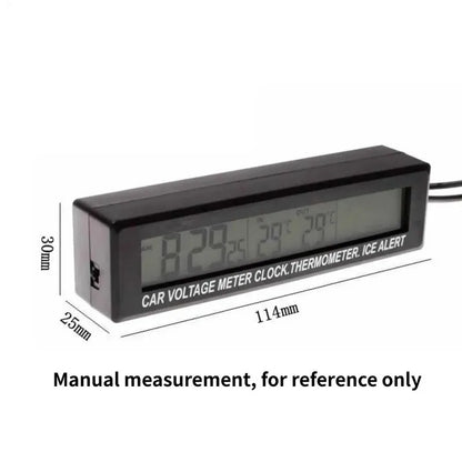 Monitor 12V/24V LED Backlight with Cigarette Socket Digital LCD Clock Car Voltmeter Thermometer Battery Voltage Temprerature