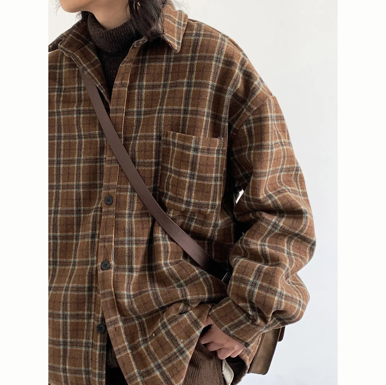 Winter 2025 New Style Japanese Retro Mermaid Woolen Coat Loose Shoulder Sleeve for Men And Women Trendy Long Sleeve Coat