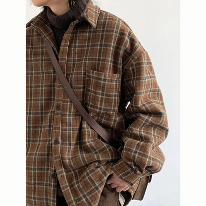 Winter 2025 New Style Japanese Retro Mermaid Woolen Coat Loose Shoulder Sleeve for Men And Women Trendy Long Sleeve Coat