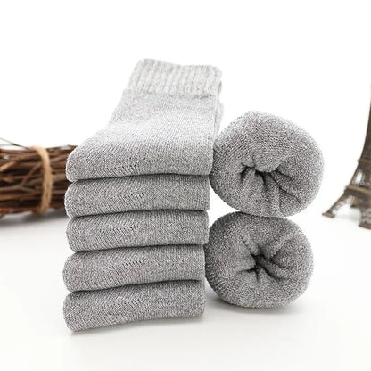 5pairs Winter Merino Wool Socks for Men Super Thick Warm High Quality Harajuku Retro Snow Casual Antifreeze Cashmere Socks Men