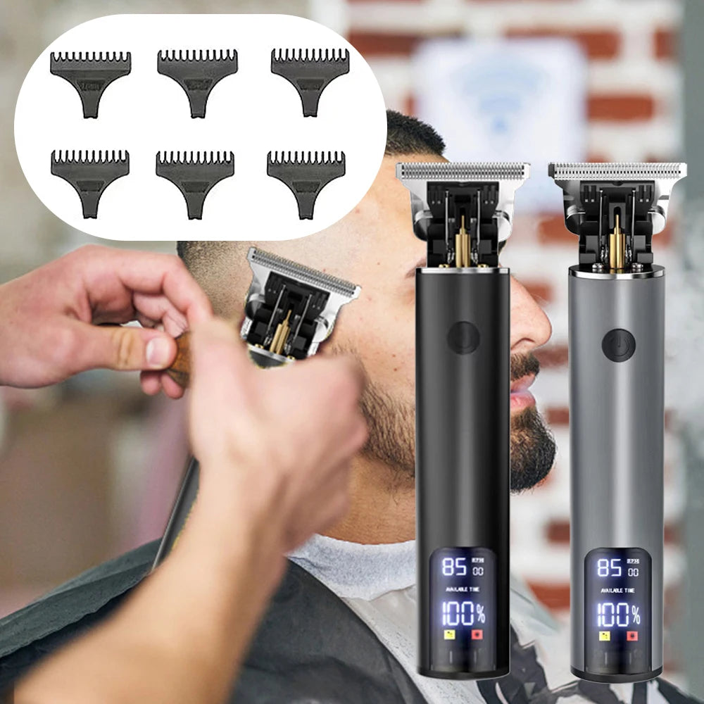 Professional Electric Hair Clipper - Fast Charging Bald Head Trimmer with Oil forCarving Home & Barber Use