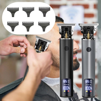 Professional Electric Hair Clipper - Fast Charging Bald Head Trimmer with Oil forCarving Home & Barber Use