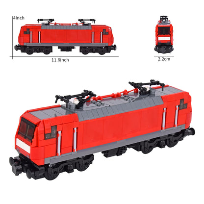 26cm Retro Double-Deck Passenger Train Car Building Blocks Model Green Gray Classic Train Display Toy for Hobbyists