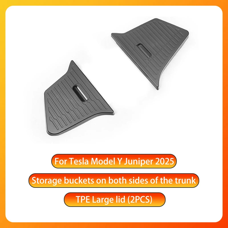 For Tesla Model Y Juniper 2025 Trunk Organizer Side Storage Box Boot Organizer TPE Storage Bin Anti-dirty Car Travel Accessories