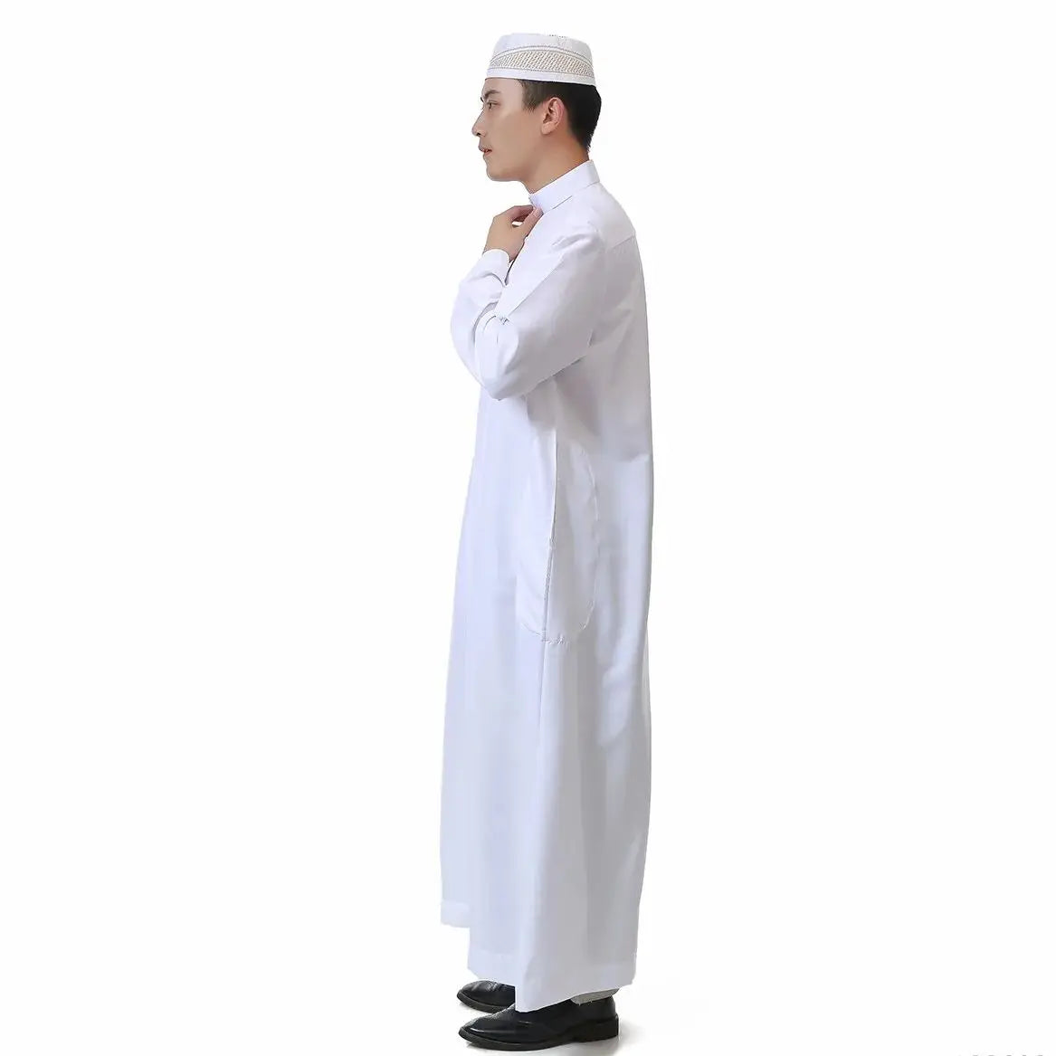 Men's Muslim Clothes Qatar RobeThobe Middle East Kaftan Saudi Arab Caftans Islamic Abaya Dress Dubai Robes