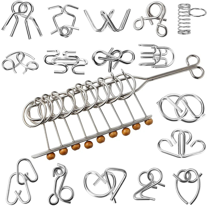 Classic 3D Metal Puzzle Mind Brain Teasers For Adults Kids Toys Disentanglemen Iron Link Unlock Interlock Game Luban Lock