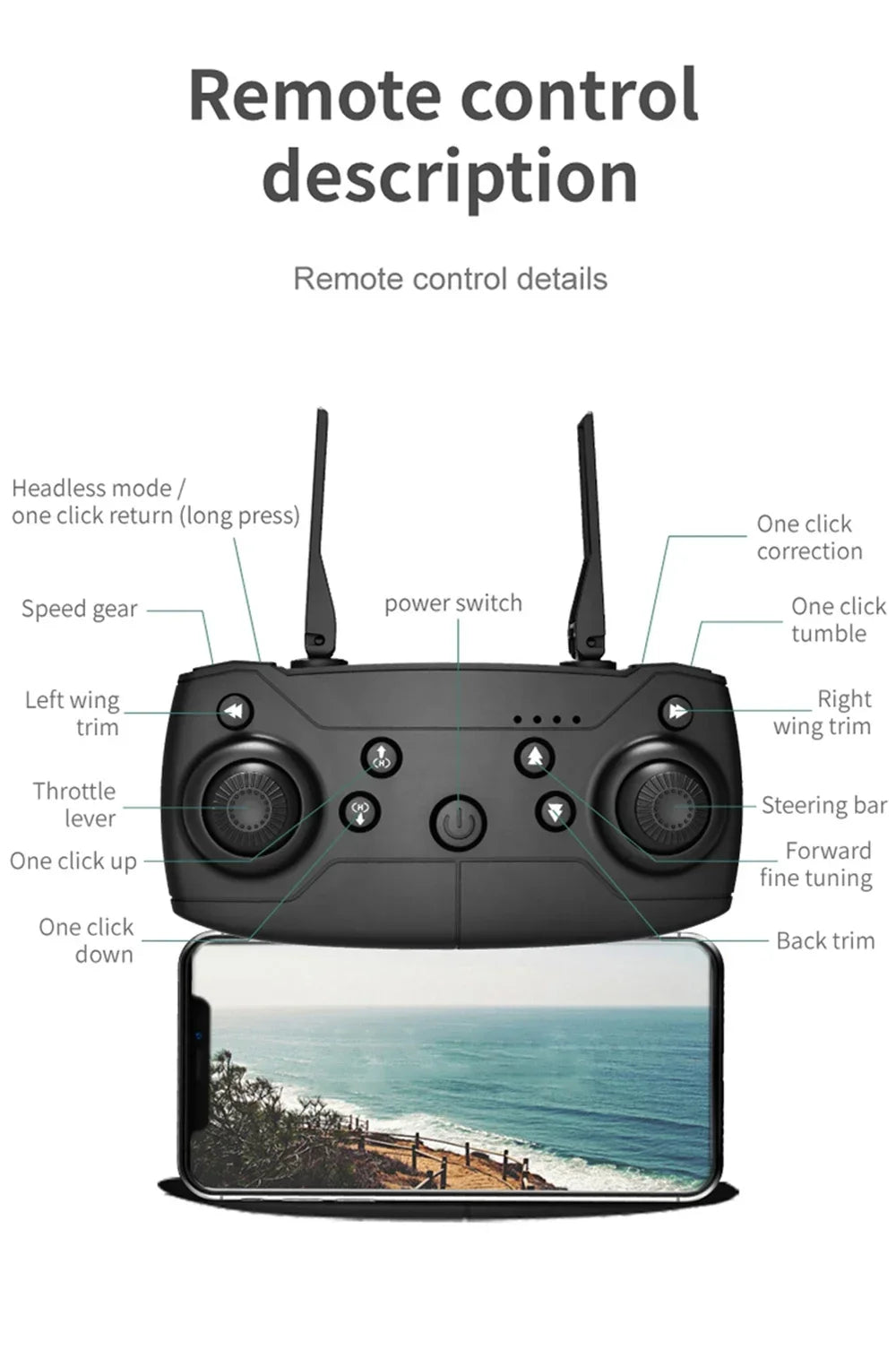 E99 Folding Drone Quadcopter Remote Control Handle Four Axis Aircraft HD 4K Photography UAV Altitude Fixation