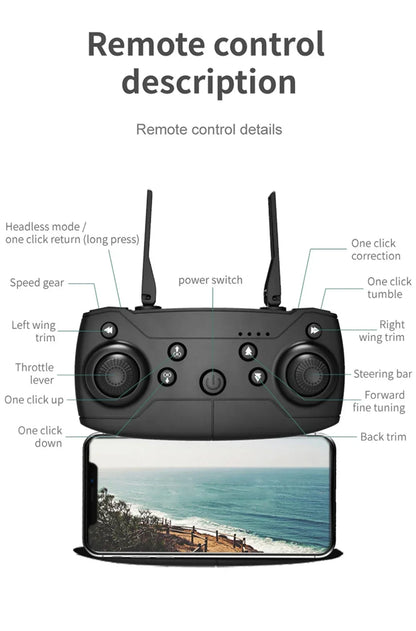 E99 Folding Drone Quadcopter Remote Control Handle Four Axis Aircraft HD 4K Photography UAV Altitude Fixation