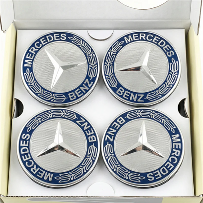 yyy 4PCS 75mm Car Floating Wheel Center Hub Caps Cover for Mercedes Benz B/C/E/S Class A Class C200L GLC GLK CLA Accessories.