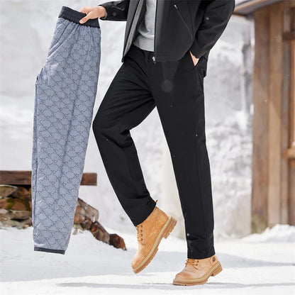 Sell Well 90% Goose Down Trousers for Men 2025 Winter Thermal Elastic Waist Outdoor Pants  Male Straight Trousers Warm Down Pant