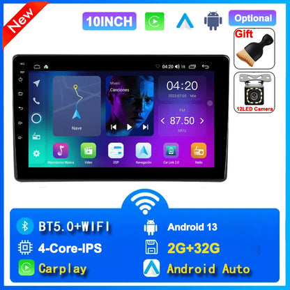Universal 7"/9"/10“ 2DIN Android 13 4+64G Car Stereo Carplay Android Auto GPS Navigation Bluetooth FM RDS Radio WIFI Touchscreen