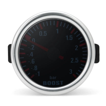 3.0 BAR Universal Smoke Len Turbo Boost Mechanical Car Wthie LED Gauge -1~0~3Bar Turbo Boost Meter 12V