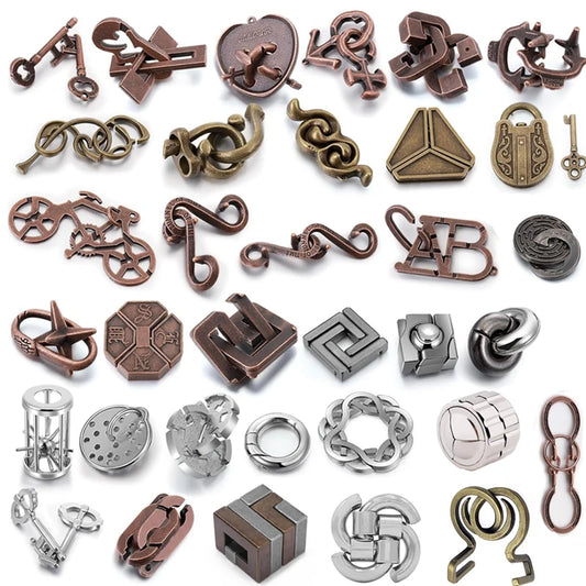 Difficult Disentanglement Brain Teaser Metal Puzzles For Adults and Kids Smart Logic IQ Test Mind Challenge Educational Toys