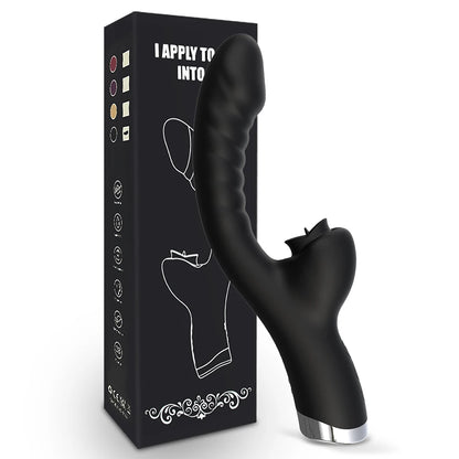Tongue Licking Vibrator 2 In 1 Adult Women Sex Toys Dildos Vibrators Clitoris Stimulator With 20 Speeds Vibrators Sex Product