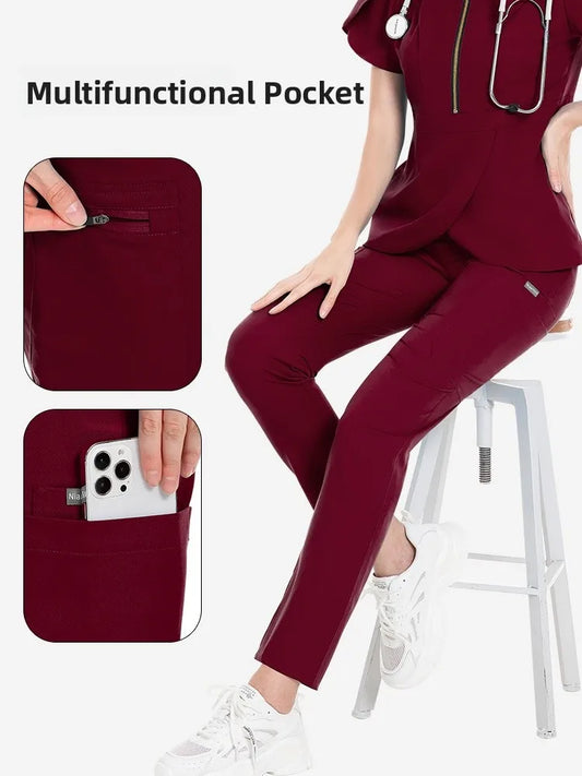 High Quali Breathable Faionable Pure Color Work orms for Beau Salon And Nursing Home Fem Stf Comfortable Sli