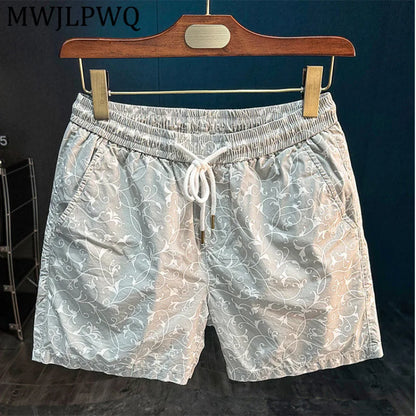 MWJLPWQ 2026 Summer New Cotton Camouflage Casual Shorts For Men Full Printed Drawstring Versatile New Trendy Beach Pants 16355