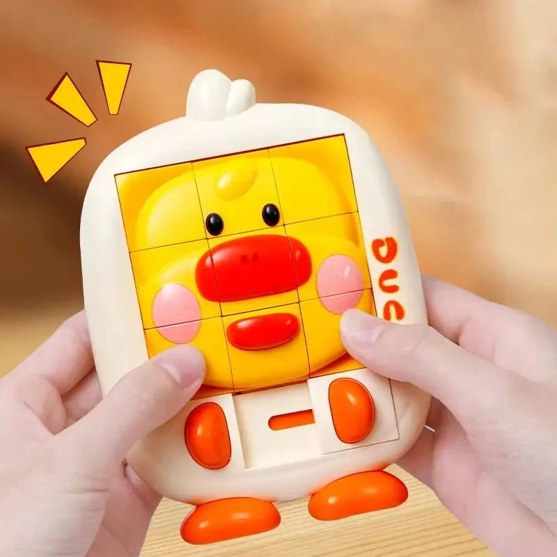 Cartoon Huarong Road Puzzle Logic Board Dinosaur Rabbit Duck Slide Puzzle Thinking Education Challenge Game Children Travel Toy