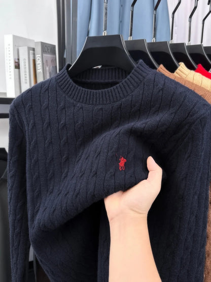 Designer Brand Pony Embroidery Fashion Sweater Men Classic Paul Fashion Jacquard Autumn/Winter Round Neck Warm Knitted Pullover