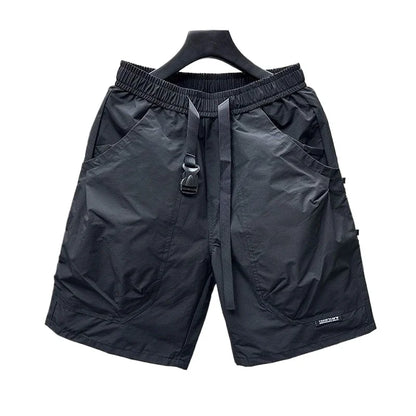2026 Summer Men White Cargo Shorts Loose Japanese Casual Sports Shorts Daily Outdoor Street Style Short Pants for Men Asian Size