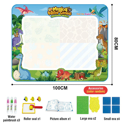 Large Water Doodle Mat for Toddlers Drawing Toy Tablets Painting Set with Colorful Graffiti Blanket Educational Games Children