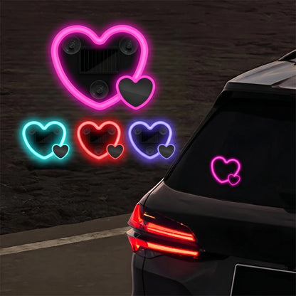 New Car Solar Triangle Window Heart-Shaped Light Emitting Heart-Shaped Atmosphere Light Interior Wiring Free Led Atmosphere Ligh