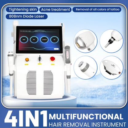 4 IN 1 Soprano Titanium Ice Platinum RF Diode 755 808 940 1064nm 4 Wave Laser ND:YAG Machine Painless Hair Removal Machine