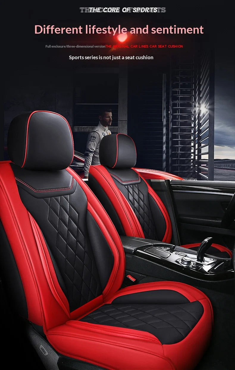 Universal Five-Seater Car Seat Covers Premium Leather Four Seasons Suitable for Most Cars SUVs Off-Road Vehicles