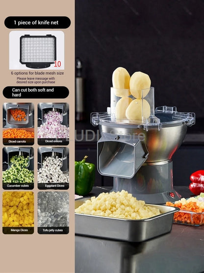 M1 Commercial Electric Vegetable Dicer Multifunctional Food Processor Compact Chives Scallion Slicer for Kitchen Restaurant Home