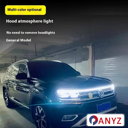 FOR	Kia	Sorento	2003-2024	New upgrade LED Daytime Running Light Scan Starting Car Hood DRL Guide Decorative Ambient Lamp 12V