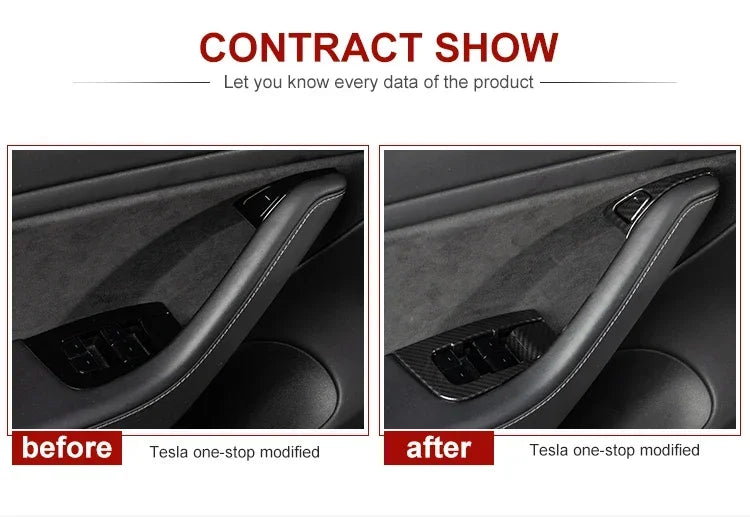 Window Lifter Switch Buttons Cover for Tesla Model Y/3/3+ Highland Trim Frame Button Stickers 2017-2024 Car Interior Accessories