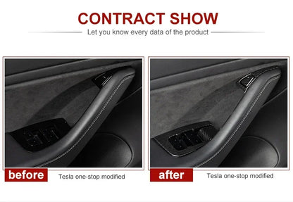 Window Lifter Switch Buttons Cover for Tesla Model Y/3/3+ Highland Trim Frame Button Stickers 2017-2024 Car Interior Accessories