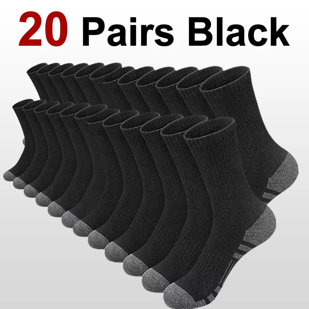 10/20/30 Pairs Men's Outdoor Sports Socks Anti Odor Absorbing Breathable Cotton Invisible Running Casual Socks for Basketball