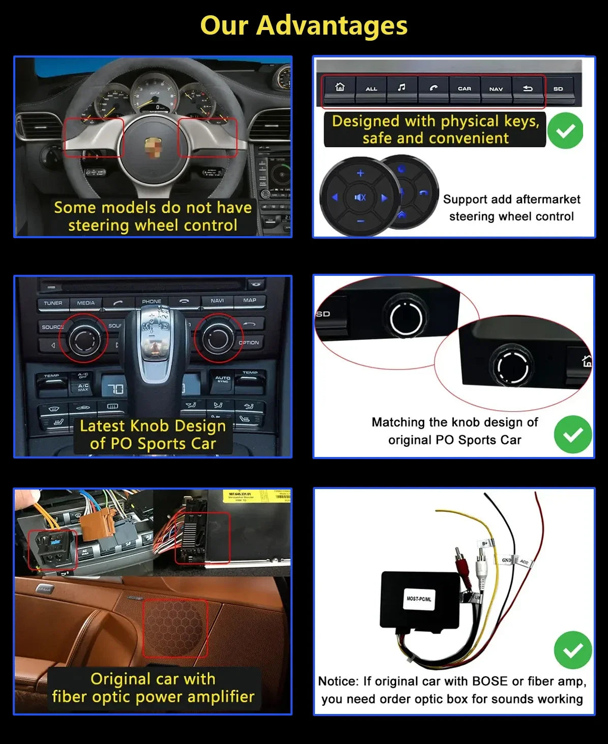 CHSTEK Car Radio Wireless Carplay Qualcomm for Porsche 911 997 Boxster Cayman 987 Auto Android 13 Multimedia Player Navigation