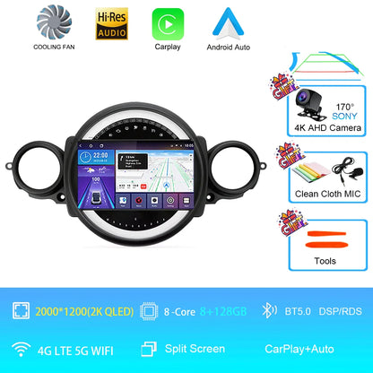 Car Radio Android 16 For BMW Mini Cooper R56 R60 R51 2006 - 2015 GPS Carplay Navigation Stereo Auto DSP BT DVD Multimedia Player