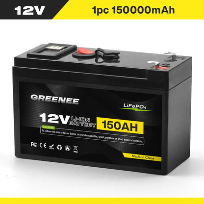 12V 150Ah Lithium LiFePO4 Deep Cycle Battery 4000+ Cycles Rechargeable Battery Lithium Iron Phosphate for Solar Wind Power