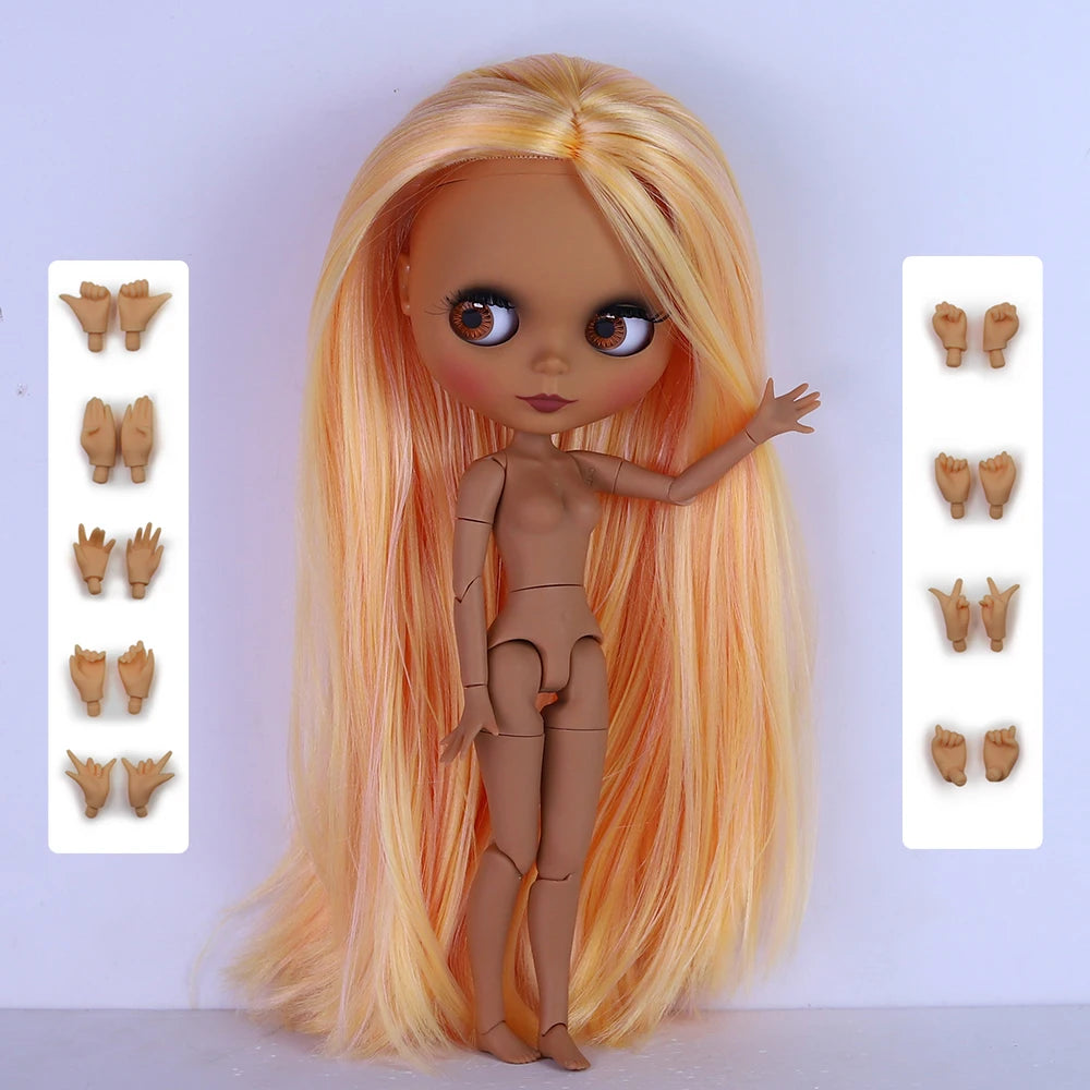 ICY DBS Blyth 1/6 Doll 30cm Black Skin Matte Face BJD Doll Full Set SD