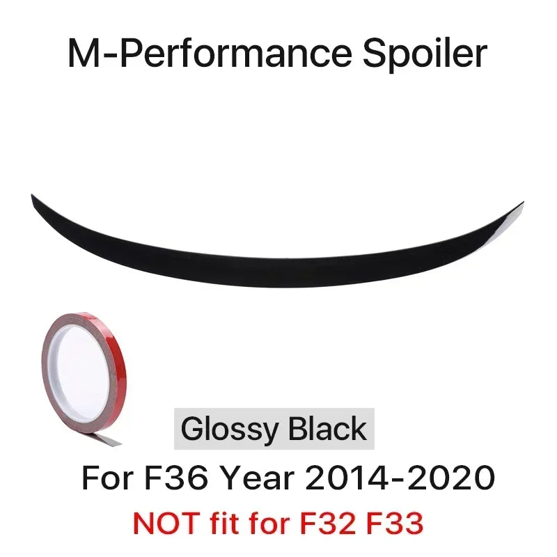 Rear Trunk Spoiler Bumper Lip For BMW 4 Series F32 F33 F36 Carbon Fiber PSM M4 MP Style Wing Tail Kit 2014-2020 Gloss Black