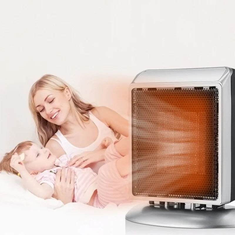 900W Energy Saving Cycle Smart Room Portable PTC Ceramic Mini Fan Heater, Home Office Electric Heater