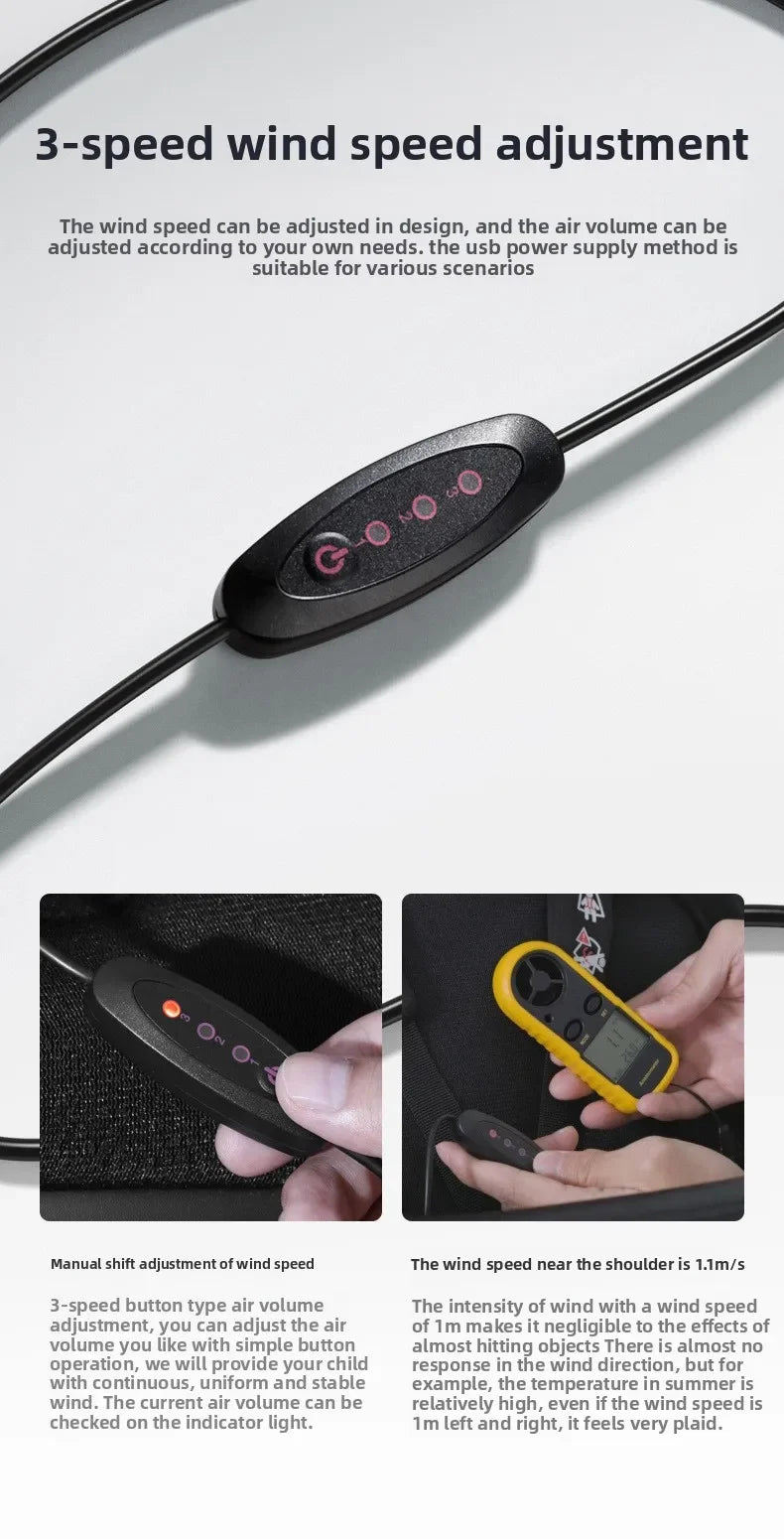 USB Charging Detachable Silent Fan Ventilation Cover Ice Silk Baby Stroller Cool Seat Cover Breathable Car Safety Seat Cover