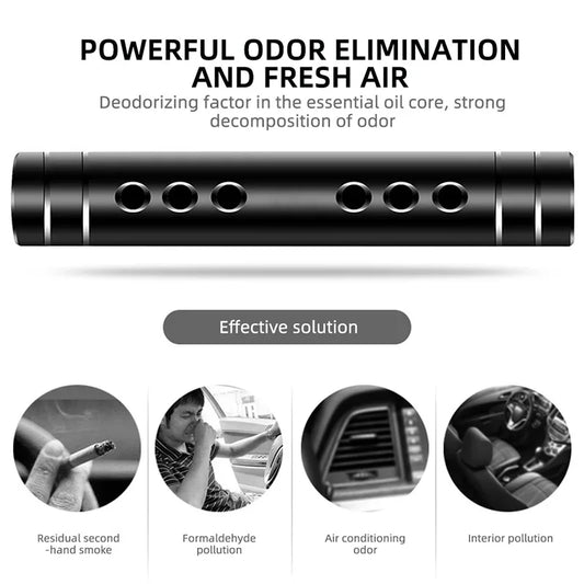 Car Fragrance Cylindrical Aroma Diffuser Vent Clips Set with 5 Refill Sticks for Women Men Automotive Fragrance Accessorie