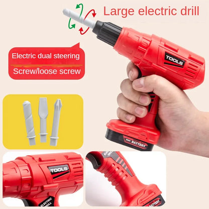 Repair Tool Set Pretend Play Toy Playset Power Drill Screwdriver for Build Simulated Construction Toys Birthday Gift