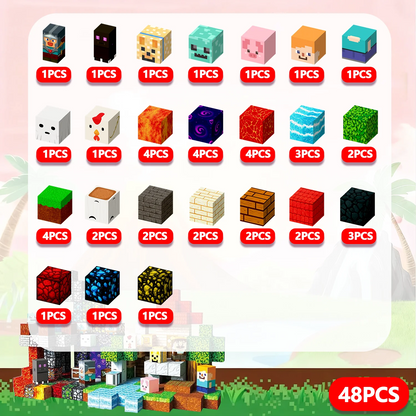 Magnetic Building Blocks Mine World Magnet The End Ender Head Forest Cabin Cubes Set STEM Sensory Brick Cube Toys Children Gift