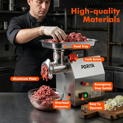 2200W 320KG/H Commercial Meat Grinder Mincer Sausage Filler Industrial Electric
